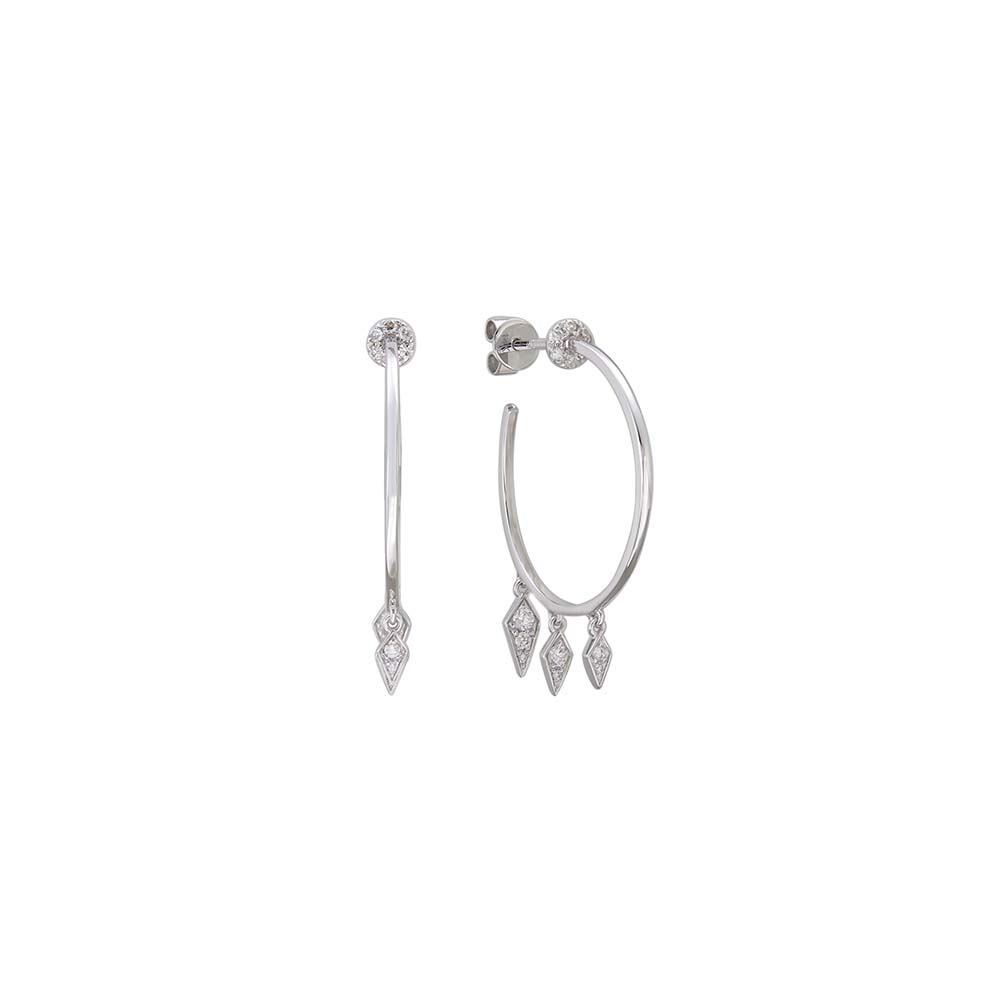 18K  White Gold  DIAMOND EARRING