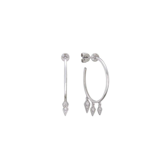 18K  White Gold  DIAMOND EARRING