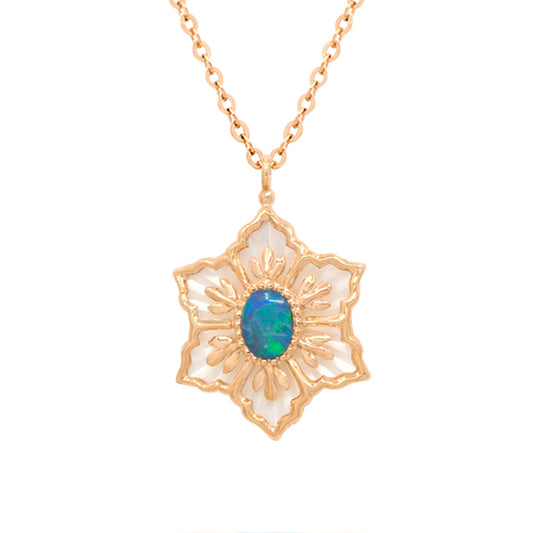 18K ROSE GOLD COLORED GEM NECKLACE