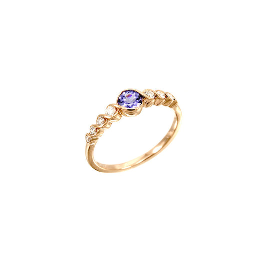 18K ROSE GOLD RING W/TANZANITE