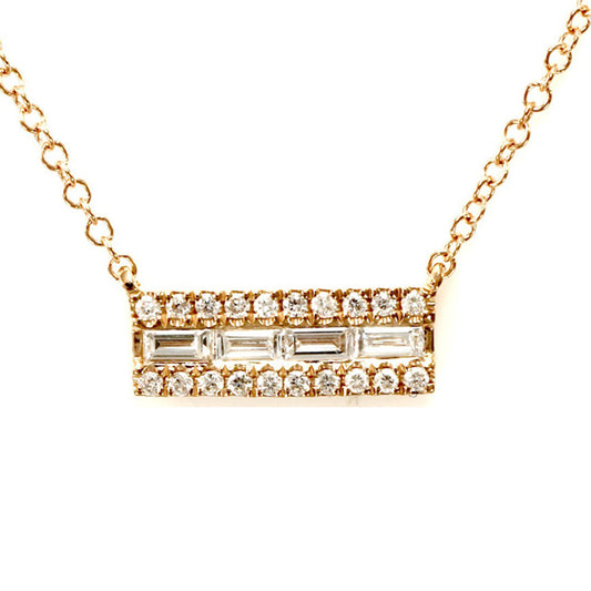 18K ROSE GOLD PENDANT & CHAIN W/DIAMOND