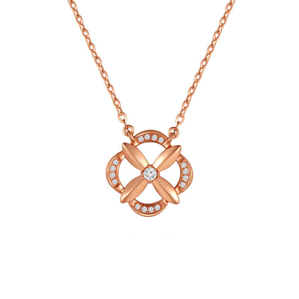 18K ROSE GOLD BEAUTIFUL NECKLACE WITH DIAMOND