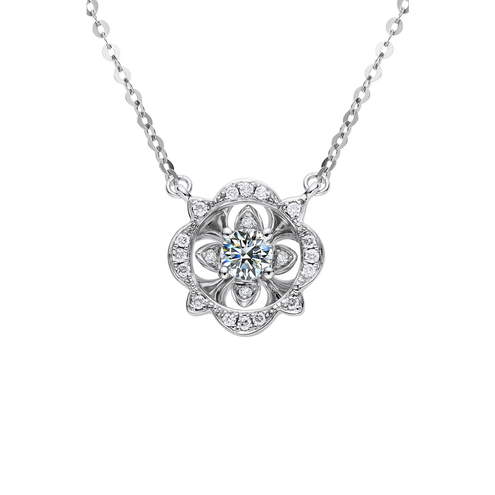 18K WHITE GOLD NECKLACE WITH DIAMOND