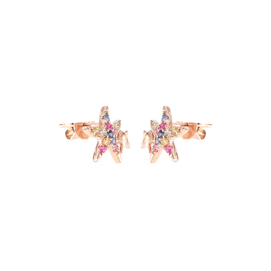 18K ROSE GOLD EARRINGS W/BSA,GSA,OSA,PSA & YSA,