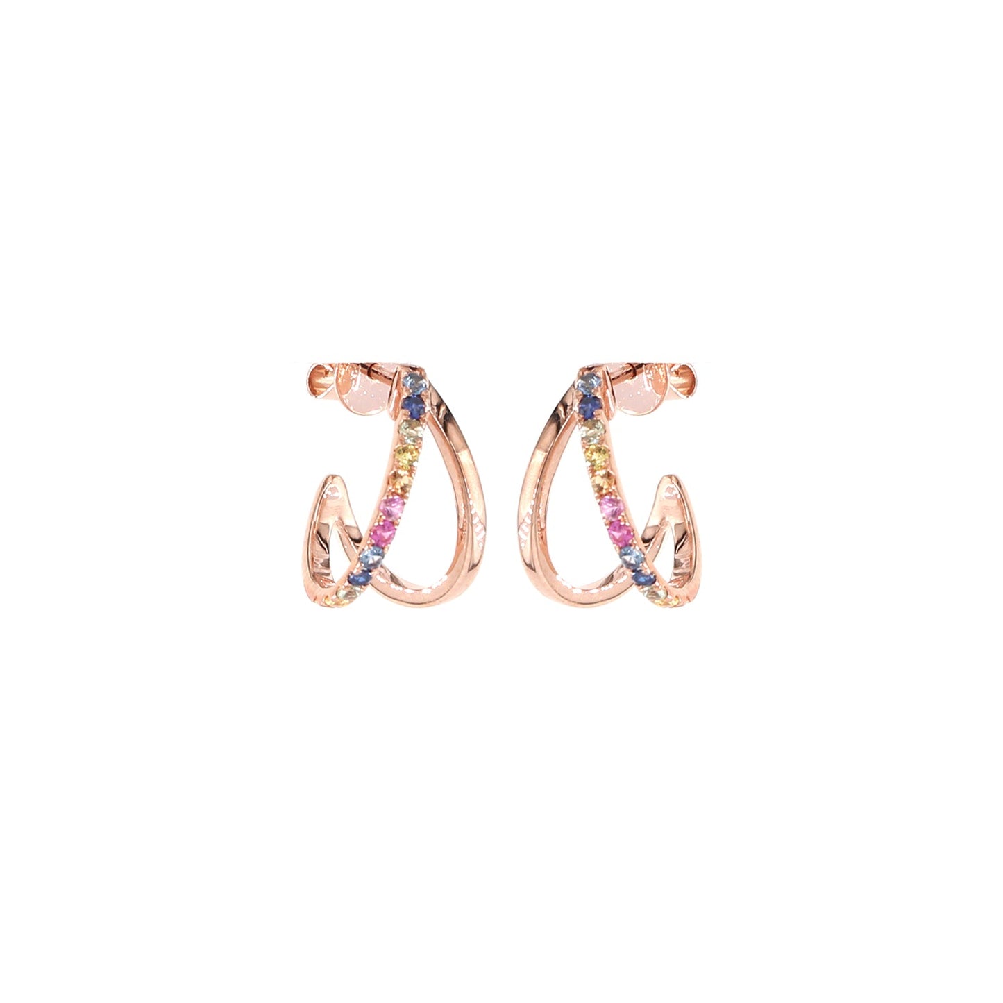 18K ROSE GOLD EARRINGS W/BSA,GSA,OSA,PSA & YSA,