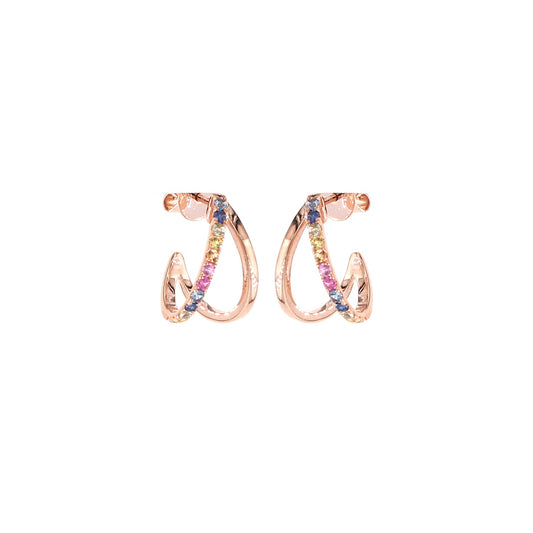 18K ROSE GOLD EARRINGS W/BSA,GSA,OSA,PSA & YSA,