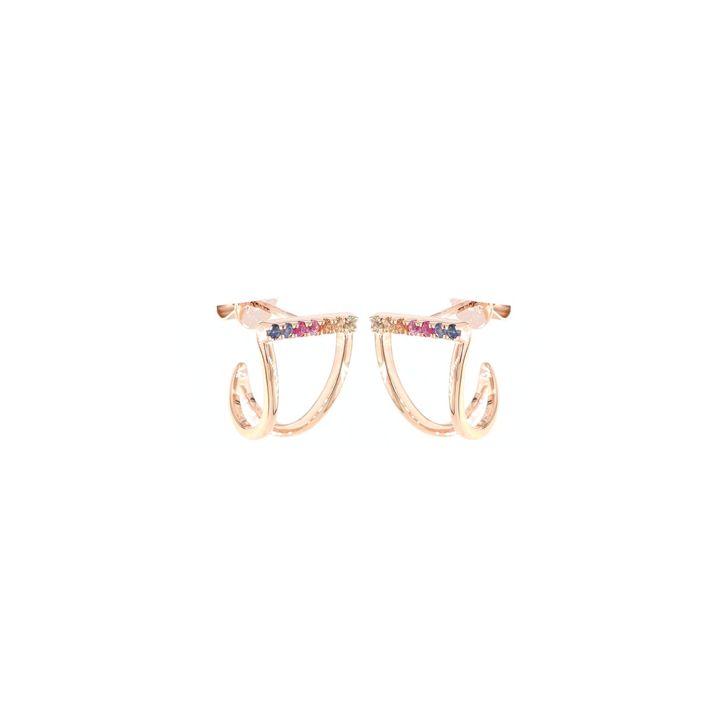 18K ROSE GOLD EARRING W/BSA,GSA,OSA,PSA & YSA,