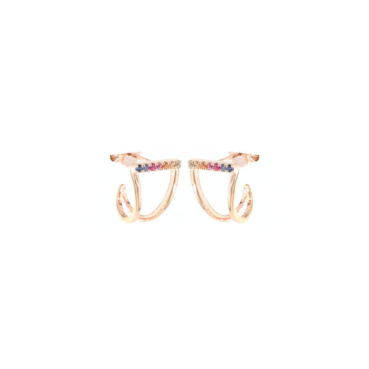 18K ROSE GOLD EARRING W/BSA,GSA,OSA,PSA & YSA,