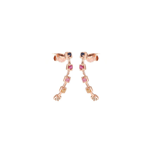 18K ROSE GOLD EARRINGS W/BSA,GSA,PSA & YSA,