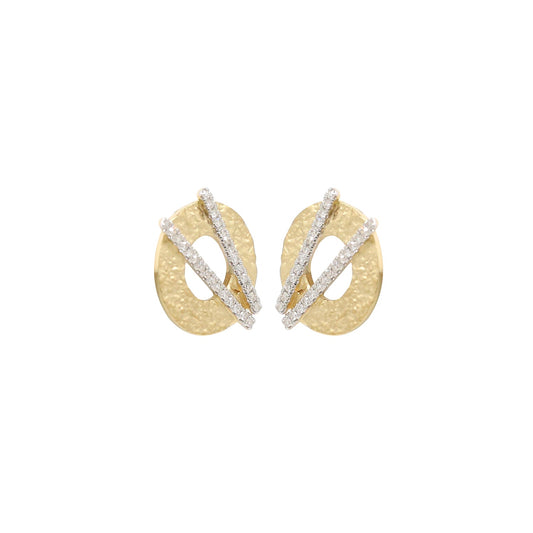 18KY Earrings w/Dia, 600381189