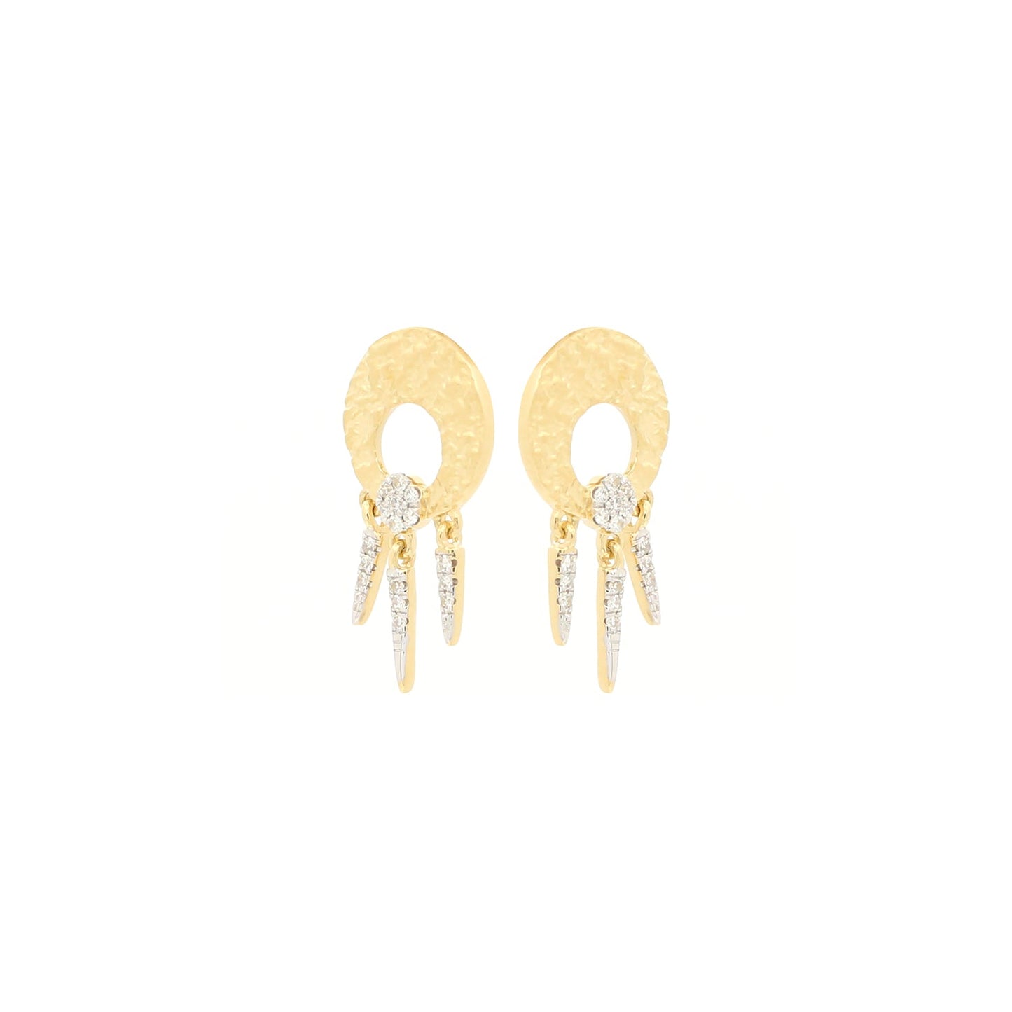 18KY Earrings w/Dia, 600381523