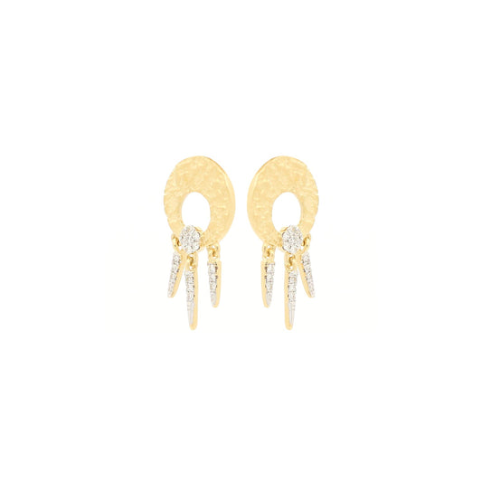 18KY Earrings w/Dia, 600381523