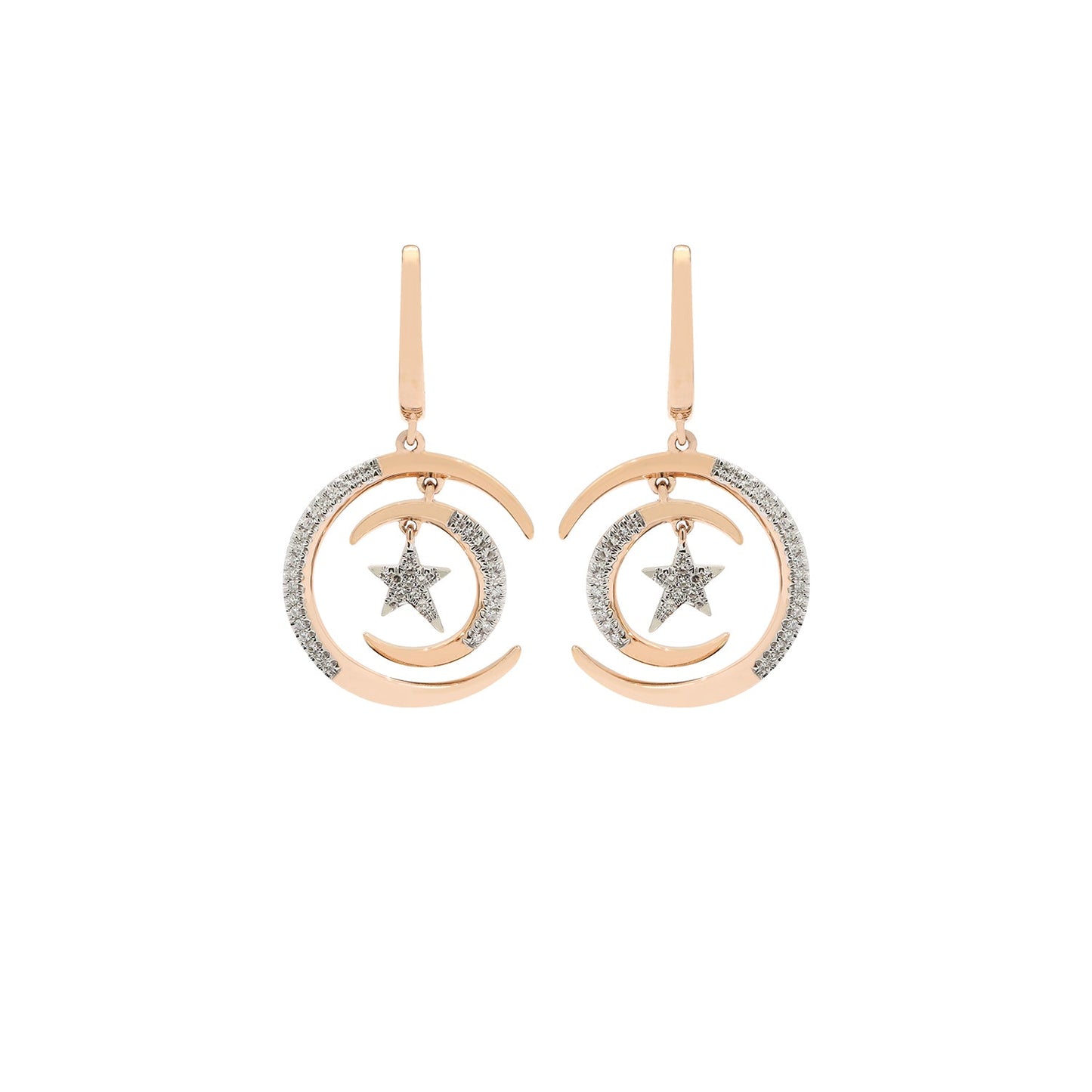 18KR Earrings w/Dia, 600381541