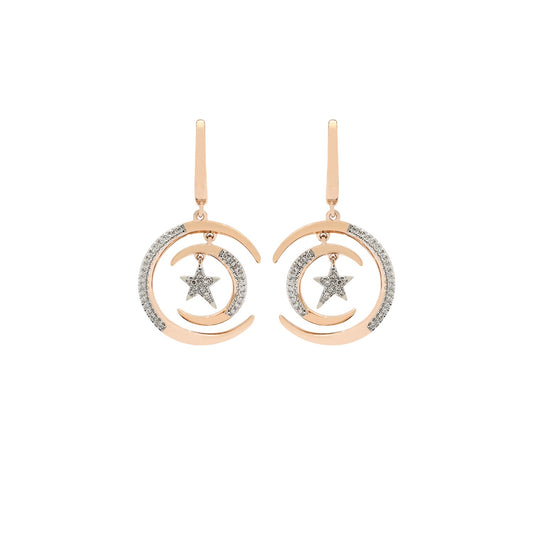 18KR Earrings w/Dia, 600381541